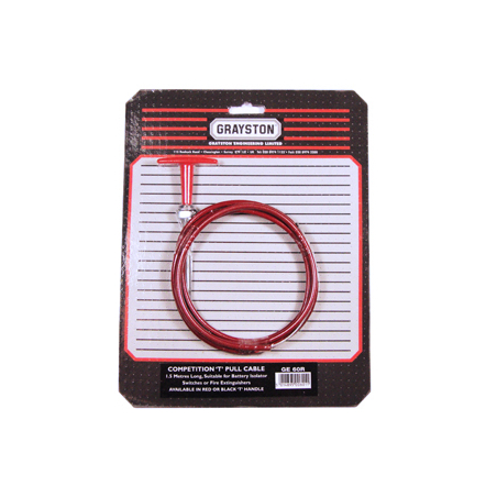 RED HANDLE PULL CABLE 3M LONG
