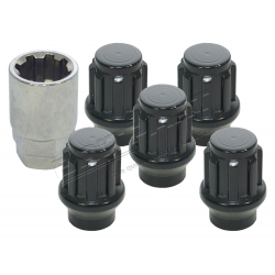 LOCKING WHEEL NUT KIT BLACK ONLY(5)