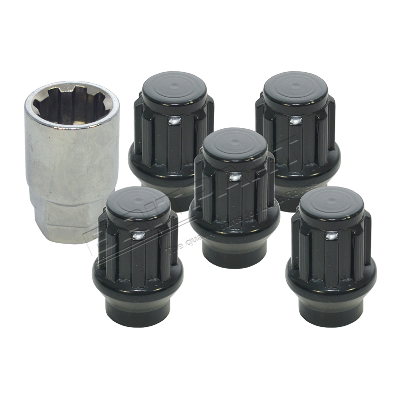 LOCKING WHEEL NUT KIT BLACK ONLY(5)